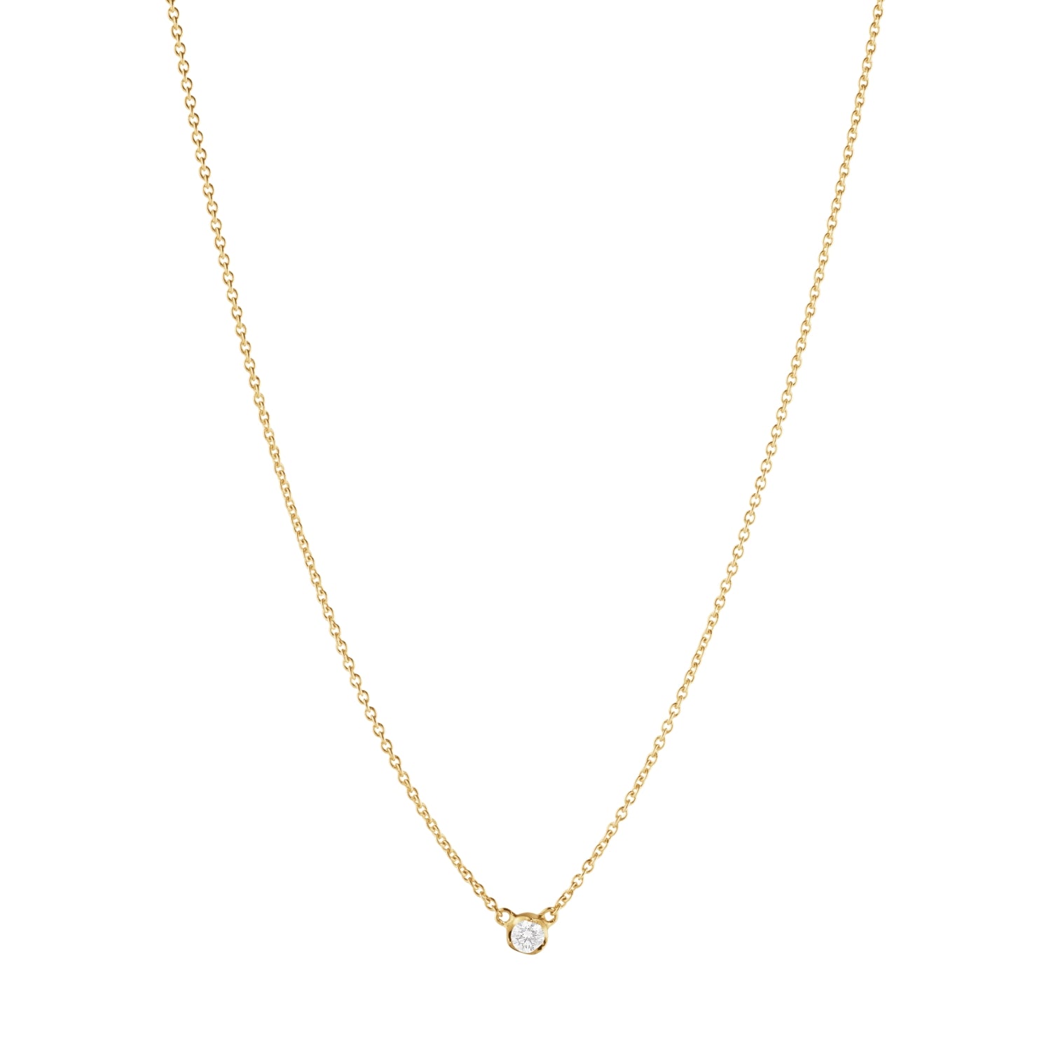 Georg Jensen Signature 18ct Yellow Gold 0.05ct Diamond Solitaire Pendant