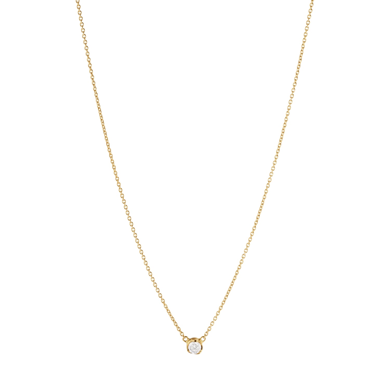Georg Jensen Signature 18ct Yellow Gold 0.10ct Diamond Solitaire Pendant