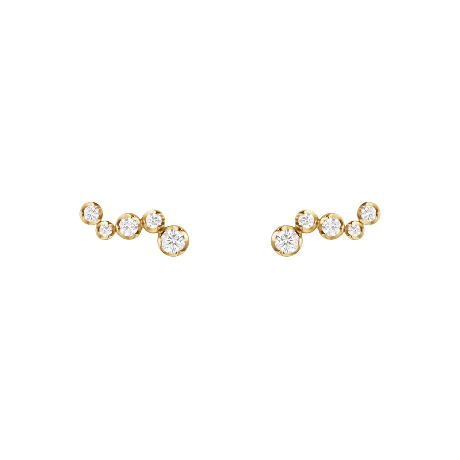 Georg Jensen Signature 18ct Yellow Gold 0.18ct Diamond Stud Earrings