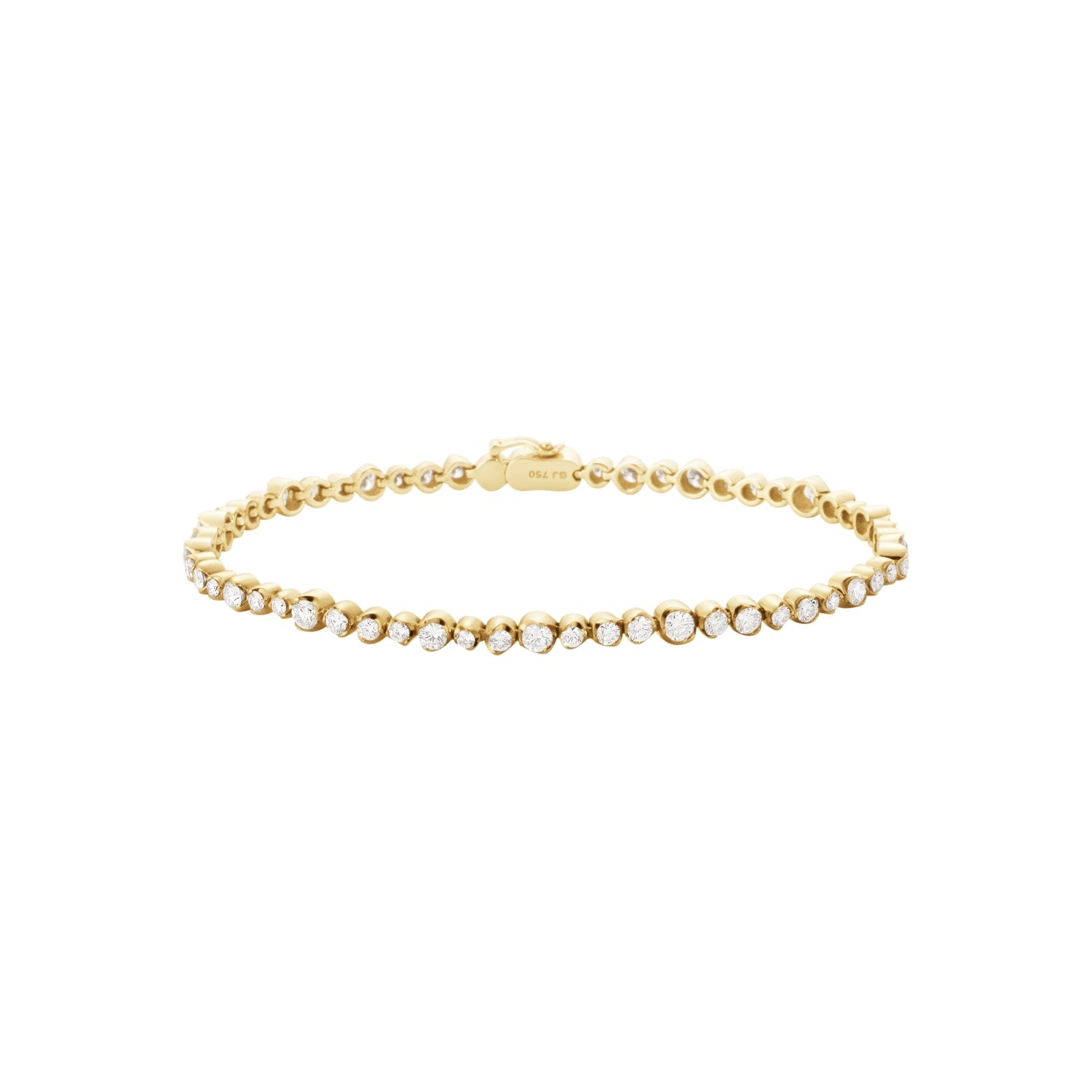 Georg Jensen Signature 18ct Yellow Gold 2.55ct Diamond Tennis Bracelet Medium