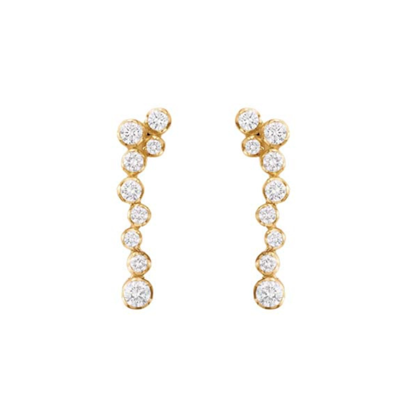 Georg Jensen Signature Diamonds 18ct Yellow Gold 0.62ct Drop Earrings Pair