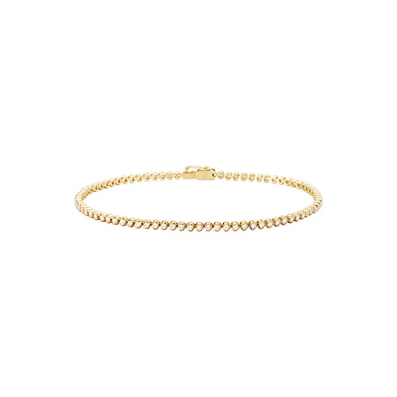 Georg Jensen Signature Diamonds 18ct Yellow Gold 0.69ct Slim Tennis Bracelet Small