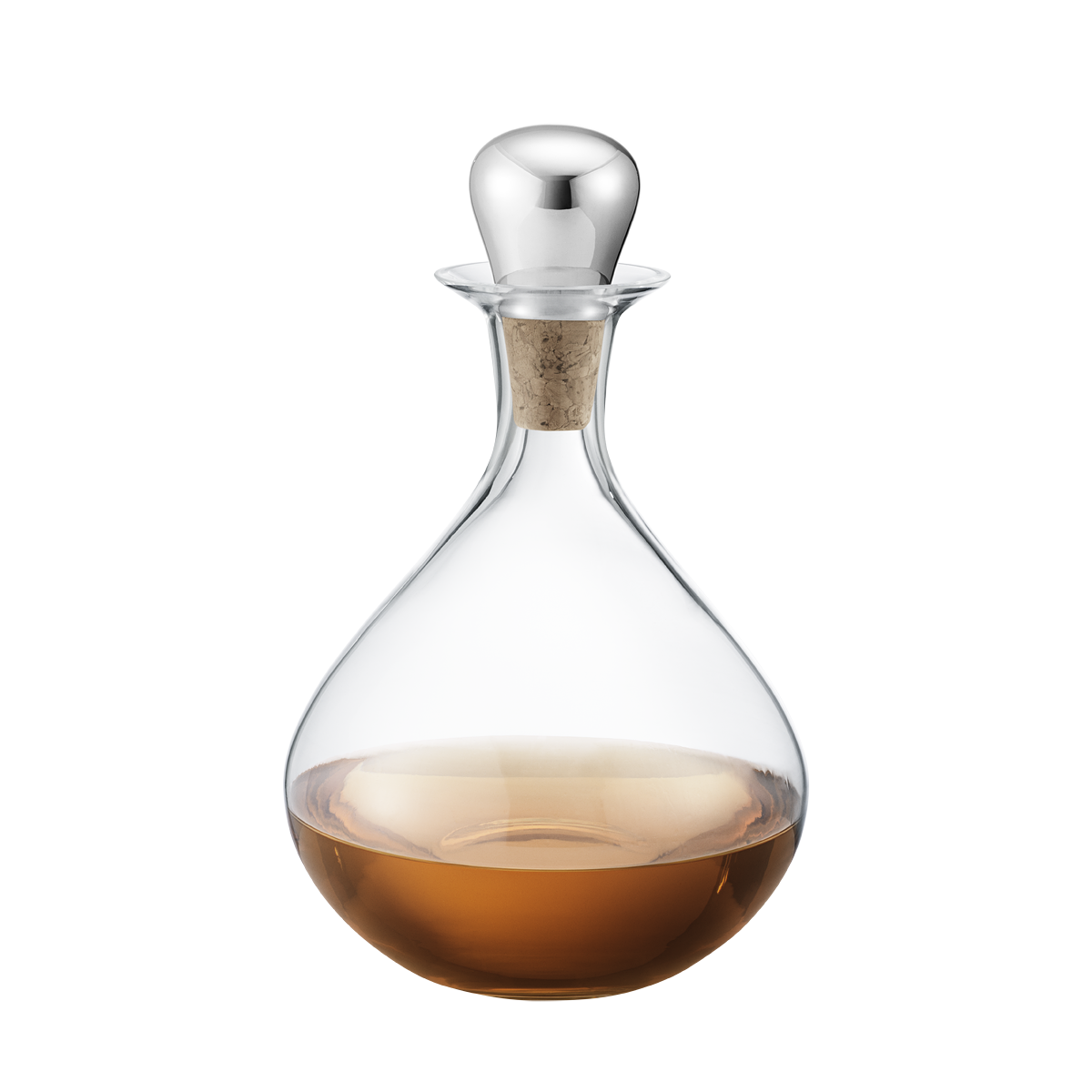 Georg Jensen Sky Stainless Steel and Glass Liquor Decanter - Silver