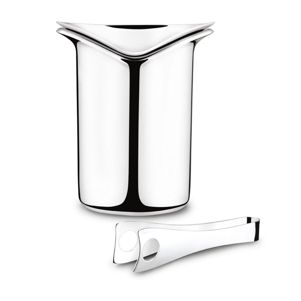 Georg Jensen Sky Stainless Steel Ice Bucket With Tongs - Silver