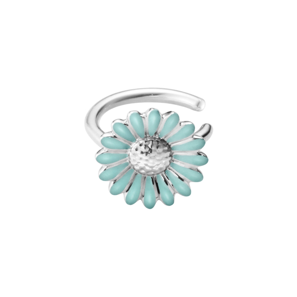 Georg Jensen Stine Goya Daisy Sterling Silver Blue Single Ear Cuff - Silver