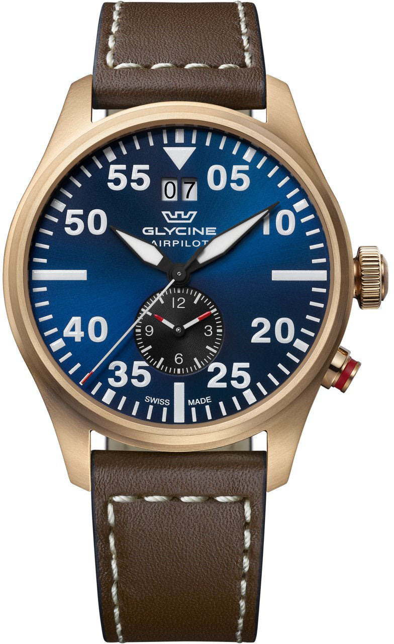 Glycine Watch Airpilot Dual Time 44 - Blue