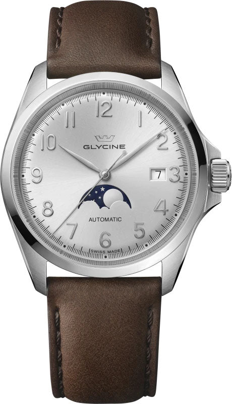Glycine Watch Combat Classic 40 Moonphase - Silver