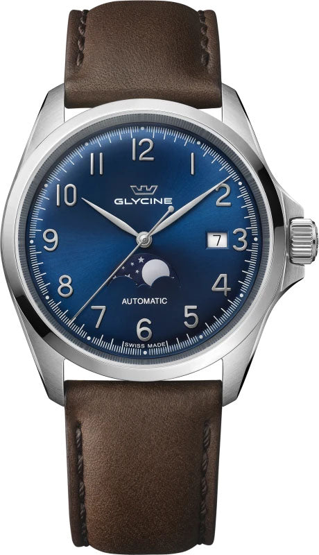 Glycine Watch Combat Classic 40 Moonphase - Blue