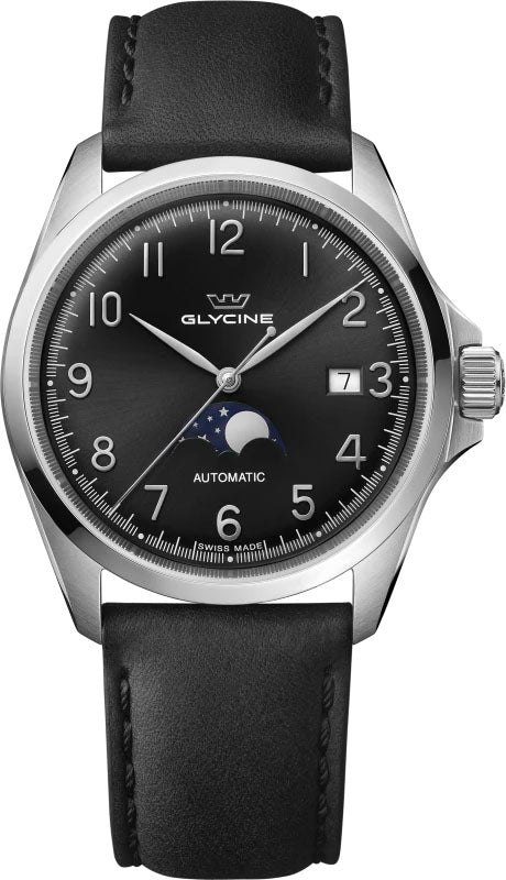 Glycine Watch Combat Classic 40 Moonphase - Black