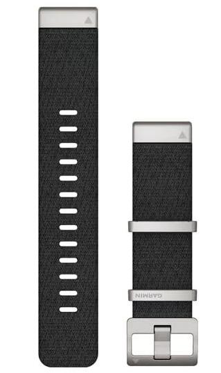 Garmin Watch Band QuickFit 22 Jacquard Weave Black Nylon - Black