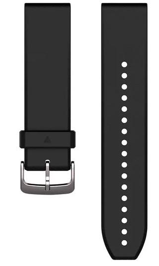 Garmin Watch Band QuickFit 22 Black Silver Silicone - Black