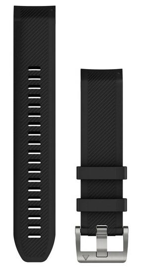 Garmin Watch Band QuickFit 22 Black Silicone Silver - Black
