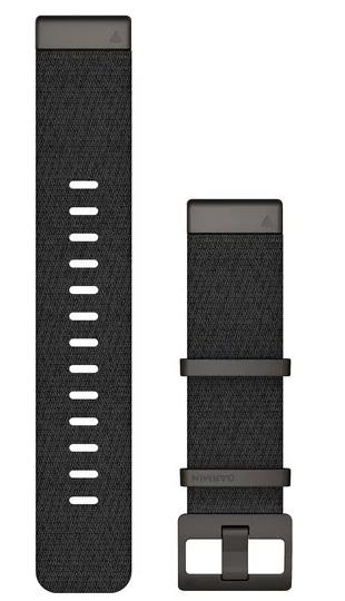 Garmin Watch Band QuickFit 22 Jacquard Weave Nylon Heathered Black - Black