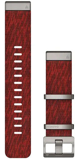 Garmin Watch Band QuickFit 22 Red Jacquard Weave - Black