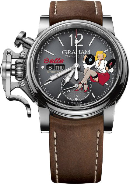 Graham Watch Chronofighter Vintage Nose Art Belle Limited Edition - Grey