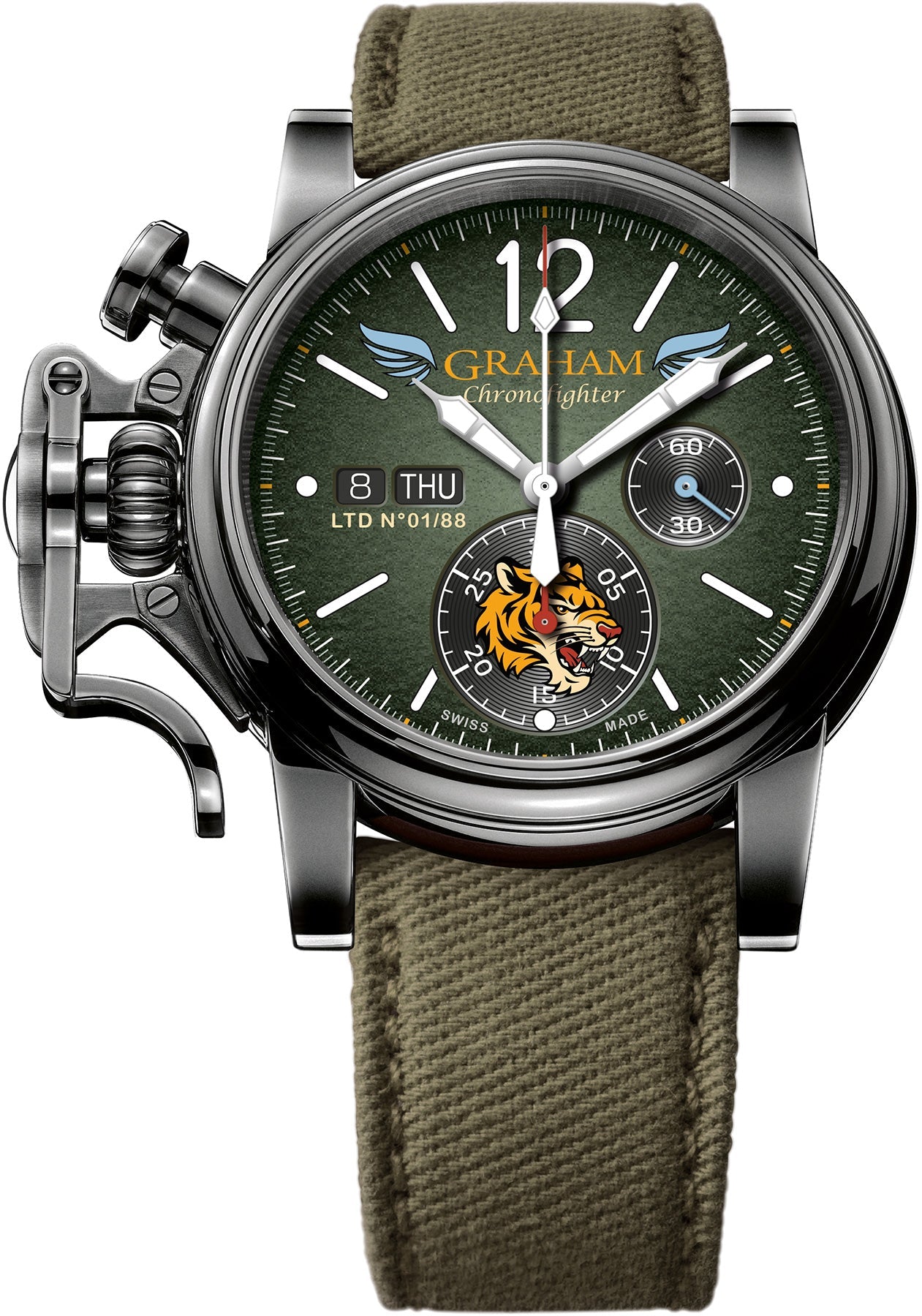 Graham Watch Chronofighter Vintage Aircraft Flying Tigers Limited Edition - Green