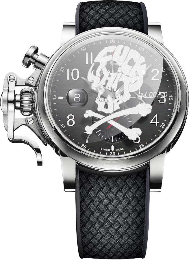 Graham Watch Chronofighter Grand Vintage Graffiti Skull Limited Edition - Black