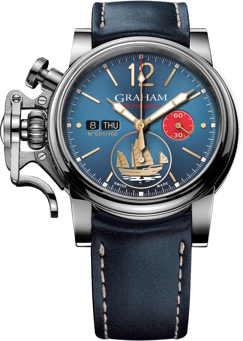 Graham Watch Chronofighter Vintage Golden Junk Limited Edition - Blue