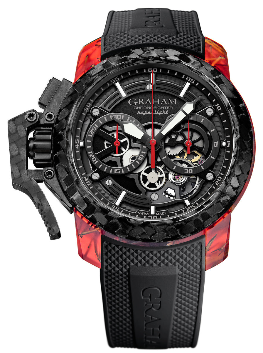 Graham Watch Chronofighter Oversize Superlight Carbon Lightning - Black