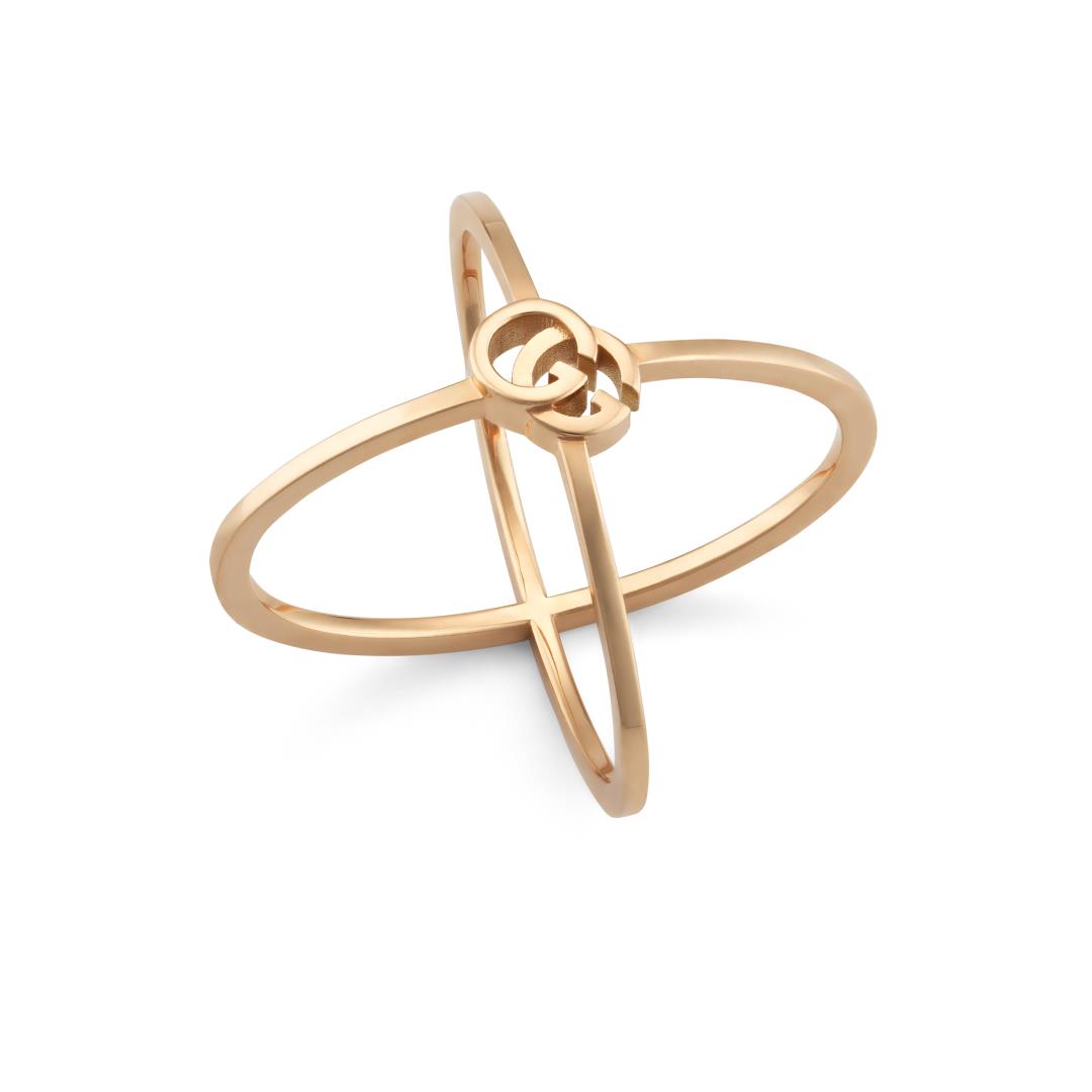 Gucci GG Running 18ct Rose Gold Ring D - N.5
