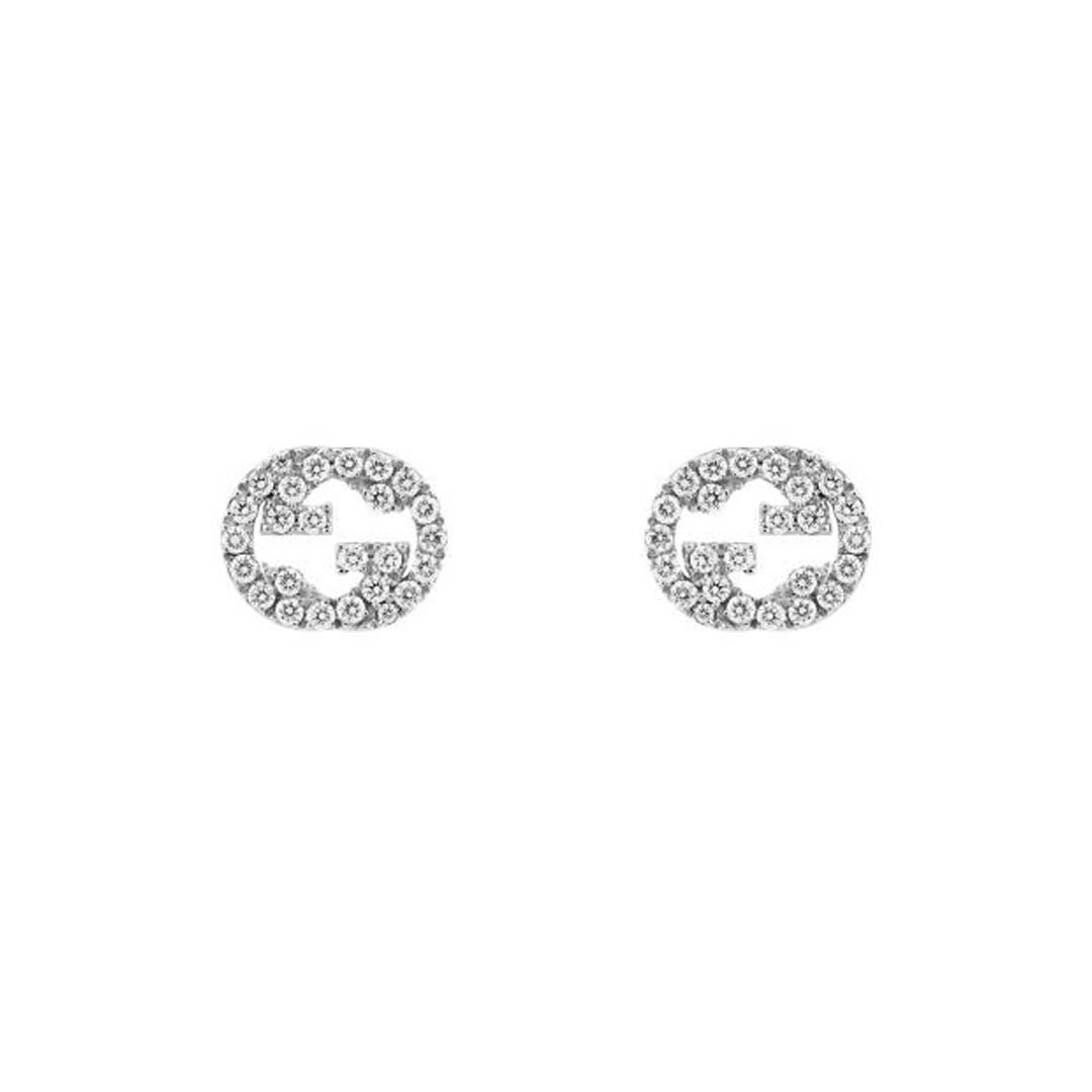 Gucci Interlocking 18ct White Gold 0.38ct Diamond Stud Earrings