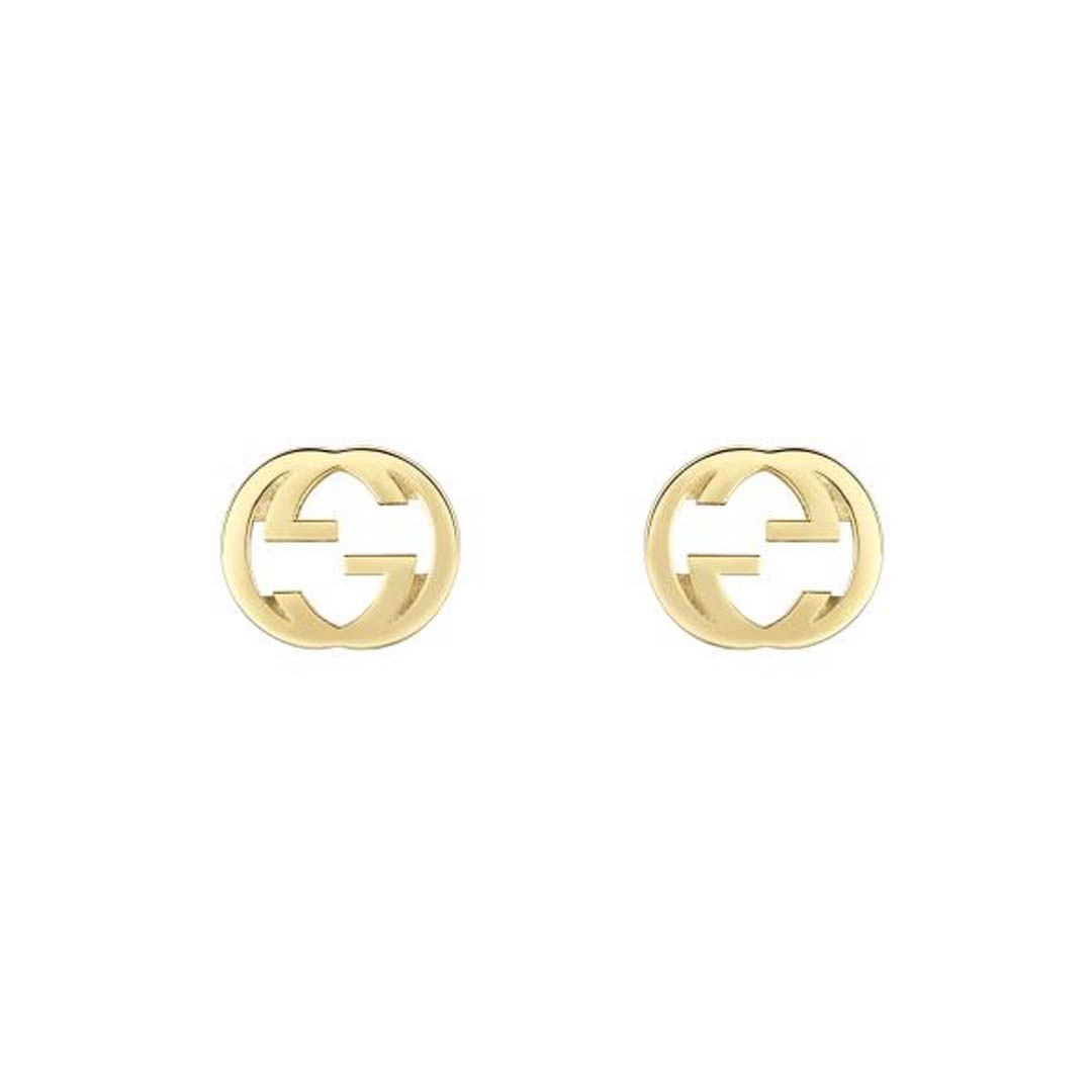 Gucci Interlocking 18ct Yellow Gold Stud Earrings
