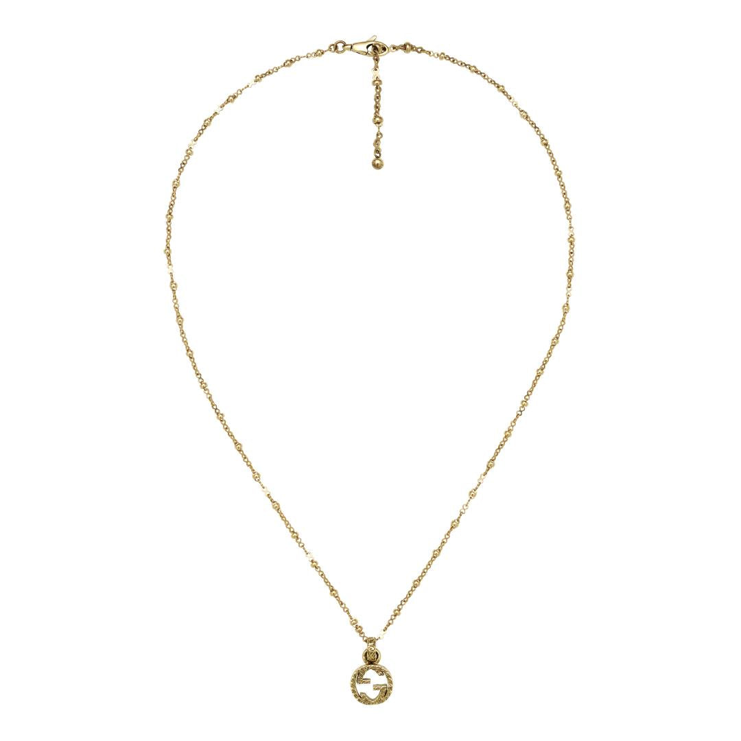 Gucci Interlocking Motif 18ct Yellow Gold Necklace D - Gold