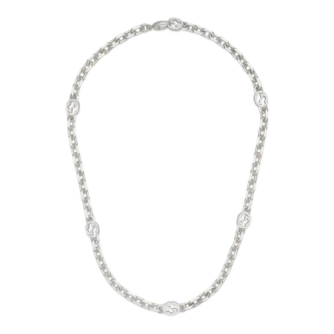Gucci Interlocking Sterling Silver 50cm Necklace