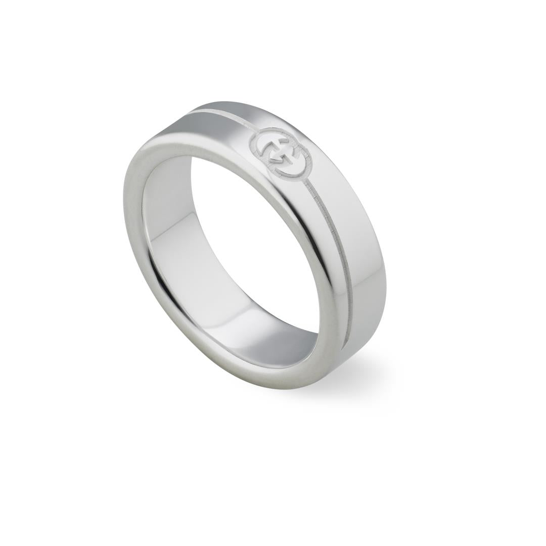 Gucci Interlocking Sterling Silver 6mm Ring - K.5