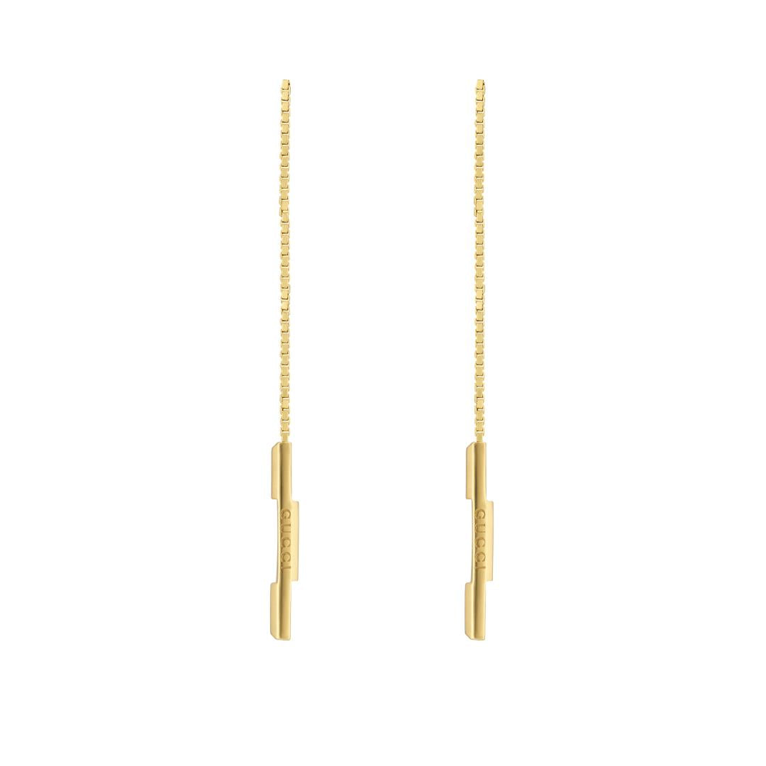 Gucci Link to Love 18ct Yellow Gold Chain Earrings - Gold