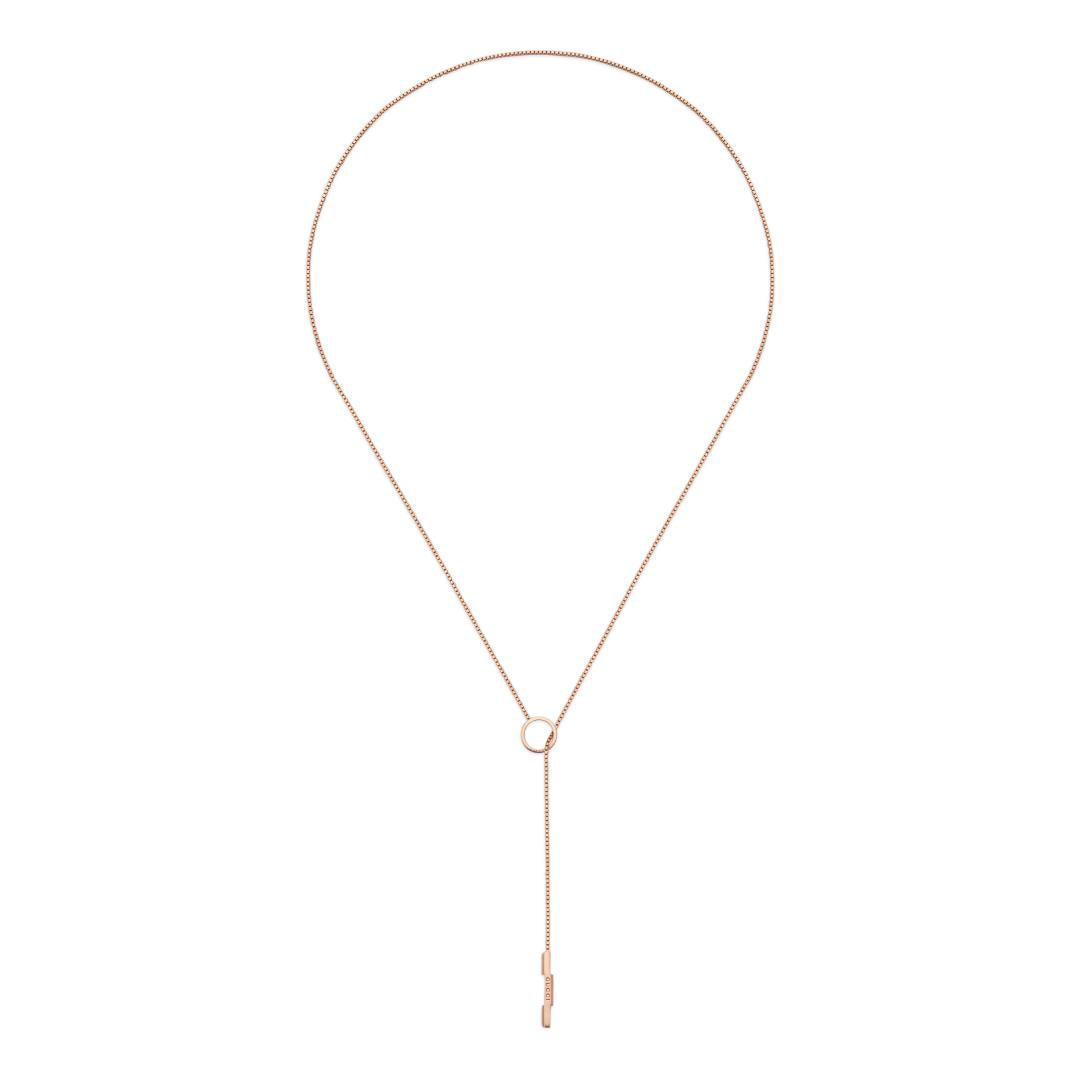 Gucci Link to Love 18ct Rose Gold Lariat Necklace - Gold