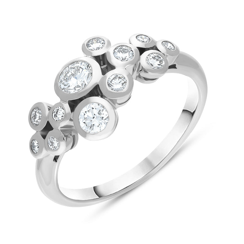 Hans D Krieger 18ct White Gold 0.66ct Diamond Bubble Ring - Gold