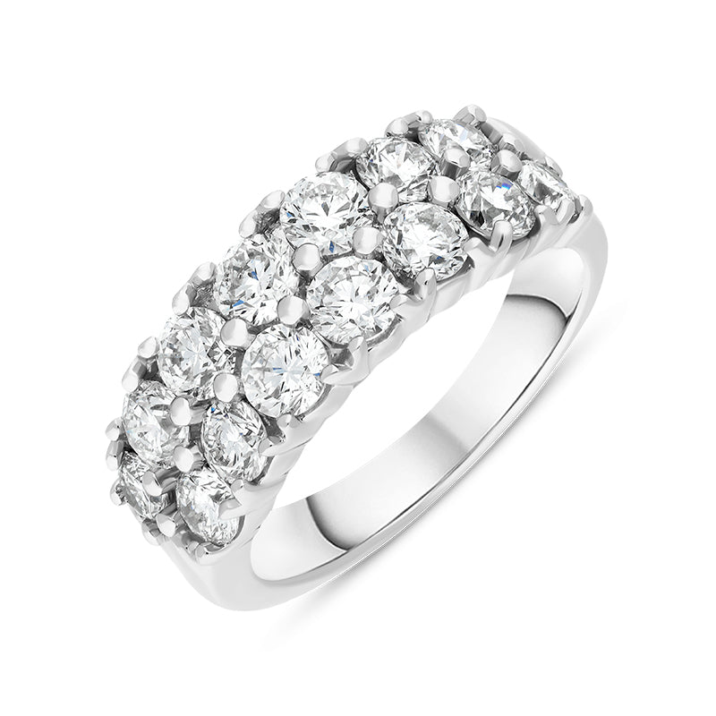 Hans D Krieger 18ct White Gold 2.02ct Diamond Two Row Eternity Ring D - L