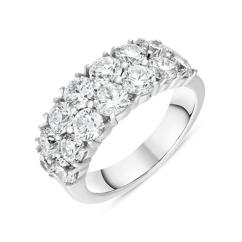 Hans D Krieger 18ct White Gold 3.33ct Diamond Two Row Eternity Ring D - N
