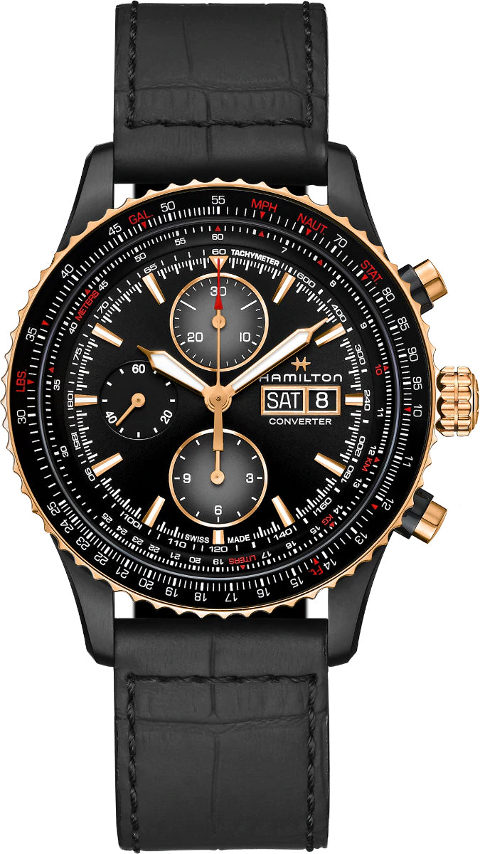 Hamilton Watch Khaki Aviation Converter Auto Chrono - Black