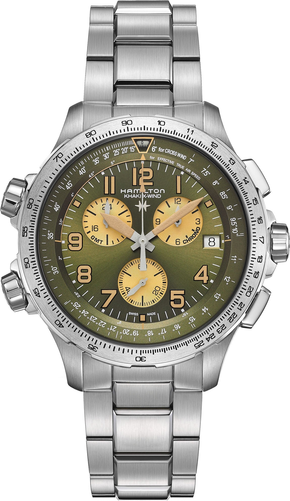 Hamilton Watch Khaki Aviation X-Wind GMT Chrono Quartz - Green