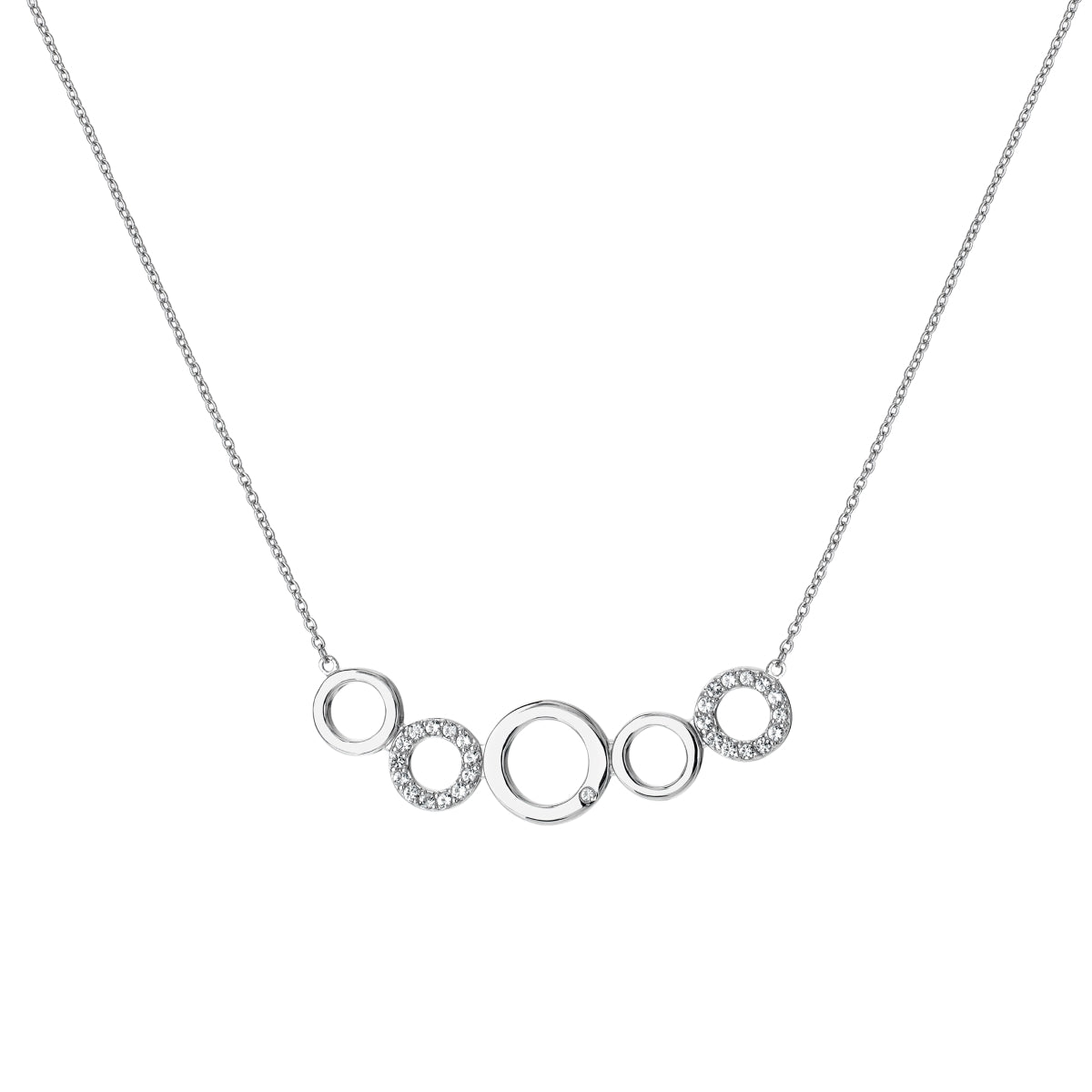 Hot Diamonds Balance Sterling Silver White Topaz Necklace - Silver