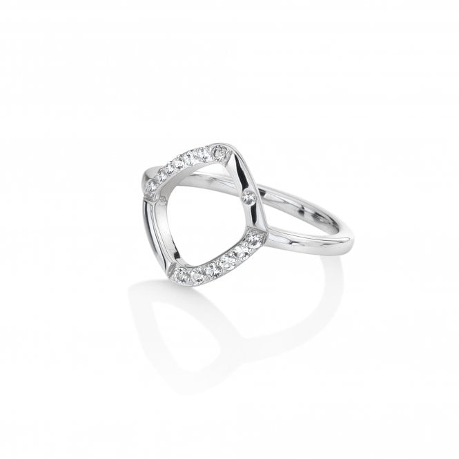 Hot Diamonds Behold Sterling Silver White Topaz Ring - Silver