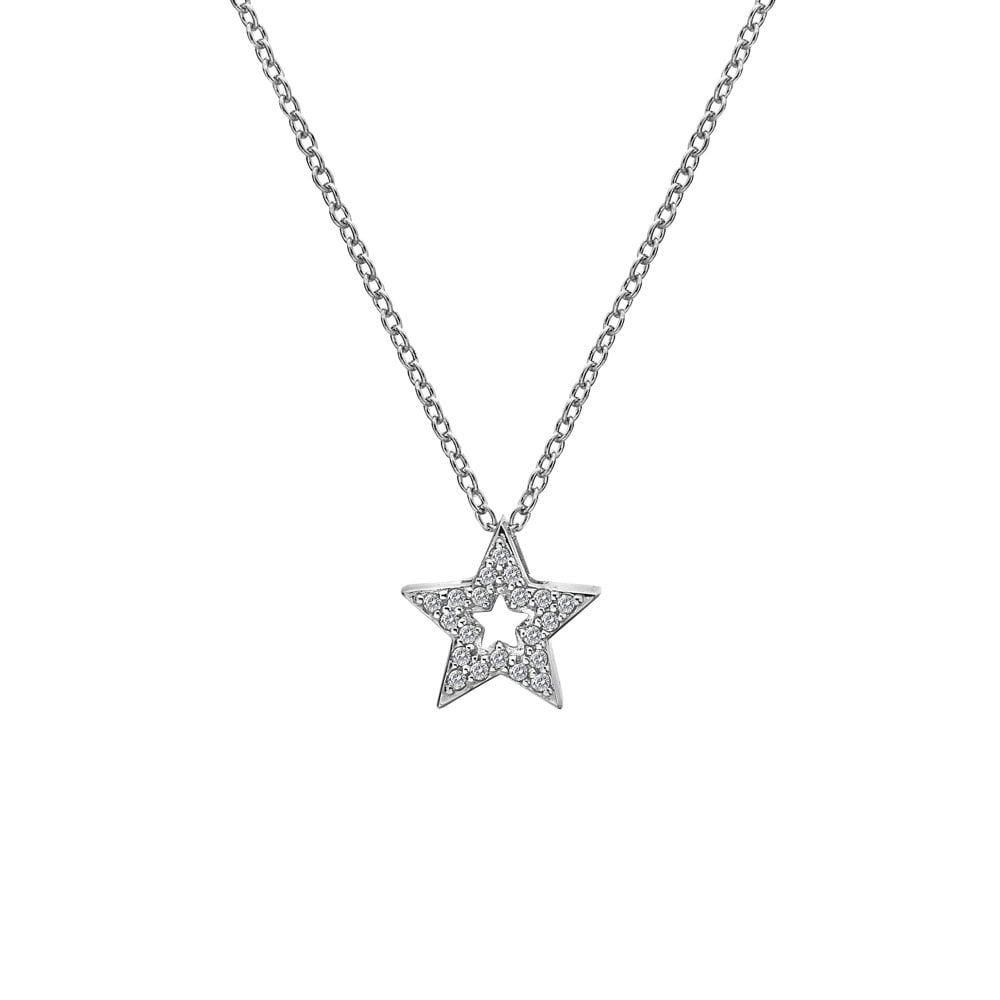 Hot Diamonds Bliss Sterling Silver Striking Star Necklace - TITLE Silver