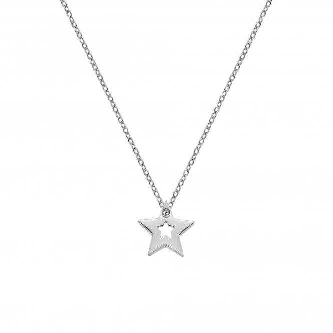 Hot Diamonds Diamond Amulet Sterling Silver Star Necklace - TITLE Silver