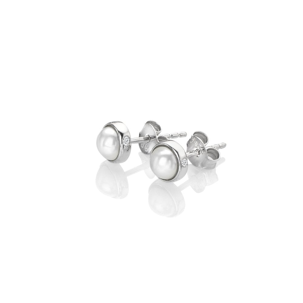 Hot Diamonds Diamond Amulets Sterling Silver Pearl Earrings - Silver