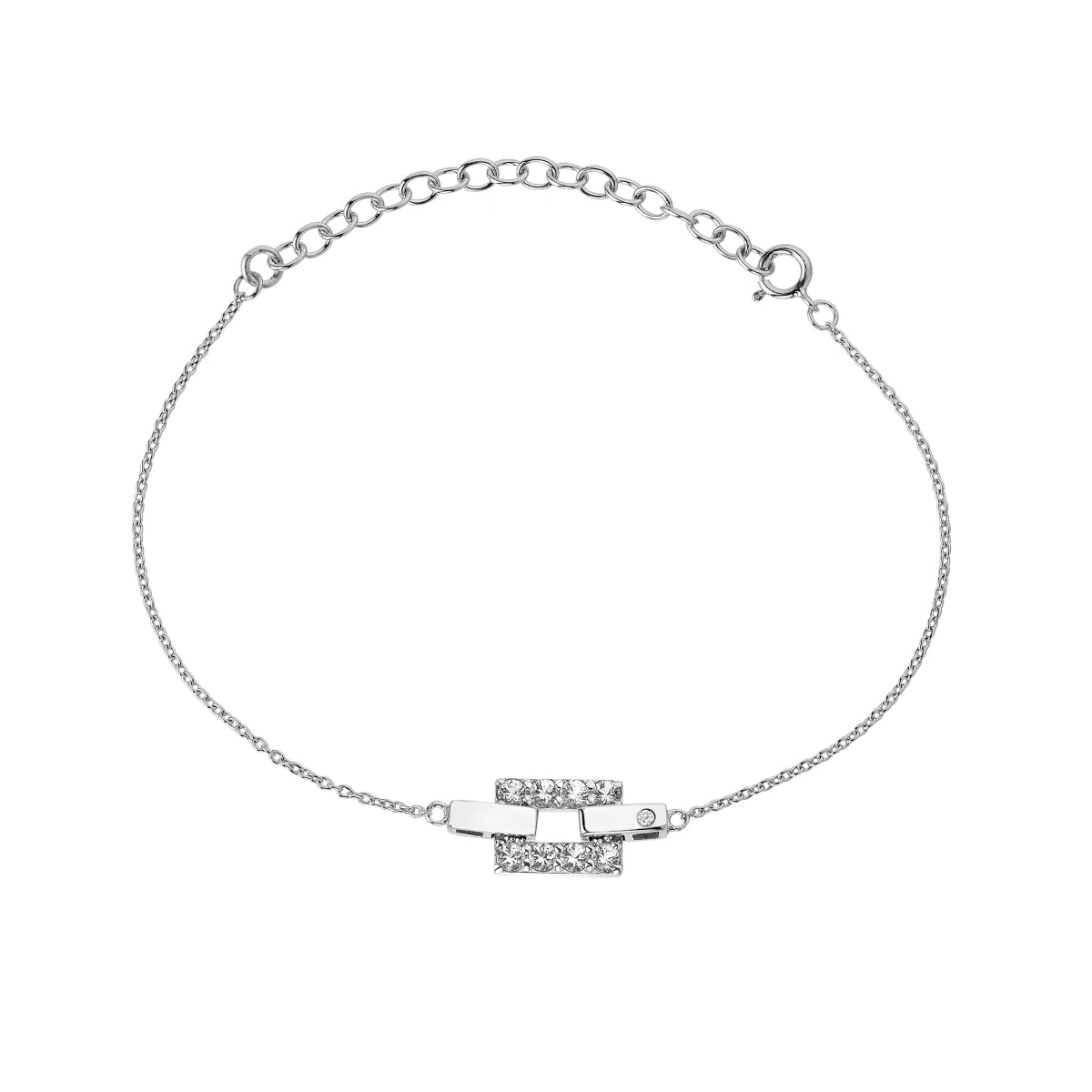 Hot Diamonds Echo Sterling Silver White Topaz Bracelet - Silver