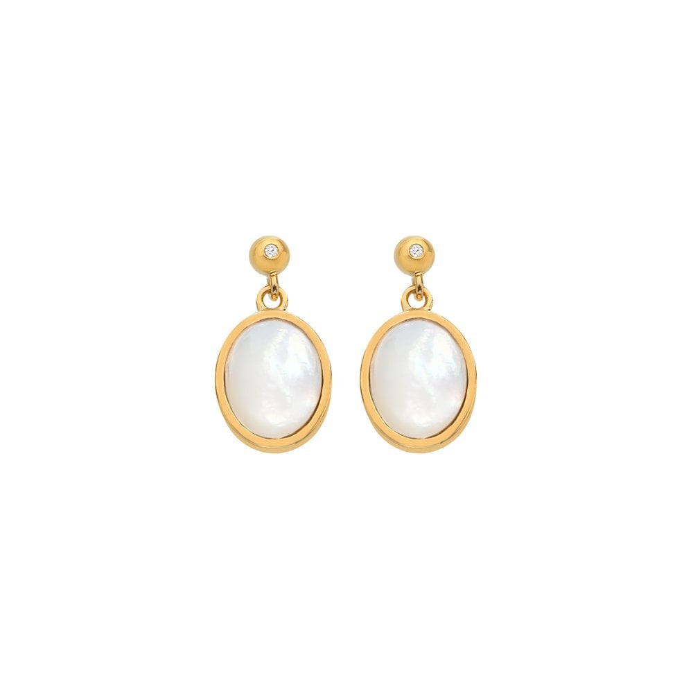 Hot Diamonds Gold Plated Sterling Silver Mother Of Pearl Oval Earrings