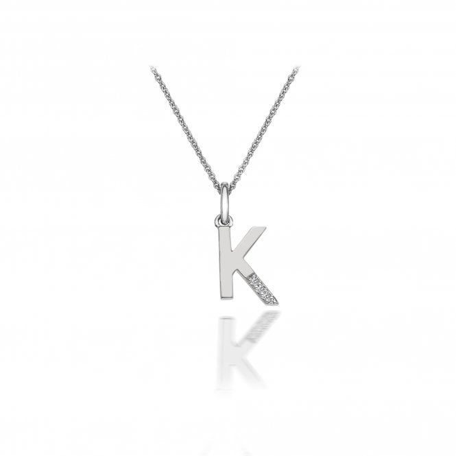 Hot Diamonds Sterling Silver Micro 'K' Necklace - TITLE Silver