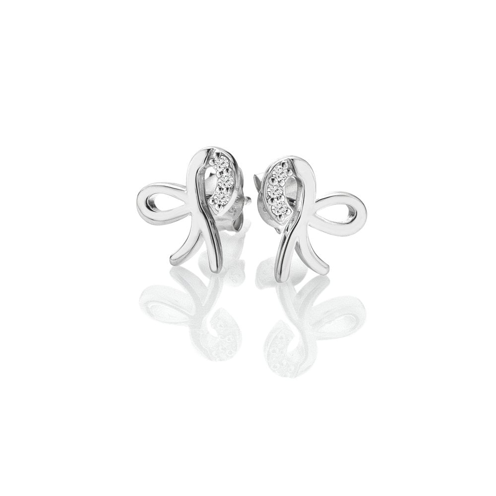 Hot Diamonds Much Loved Sterling Silver Ribbon Stud Earrings