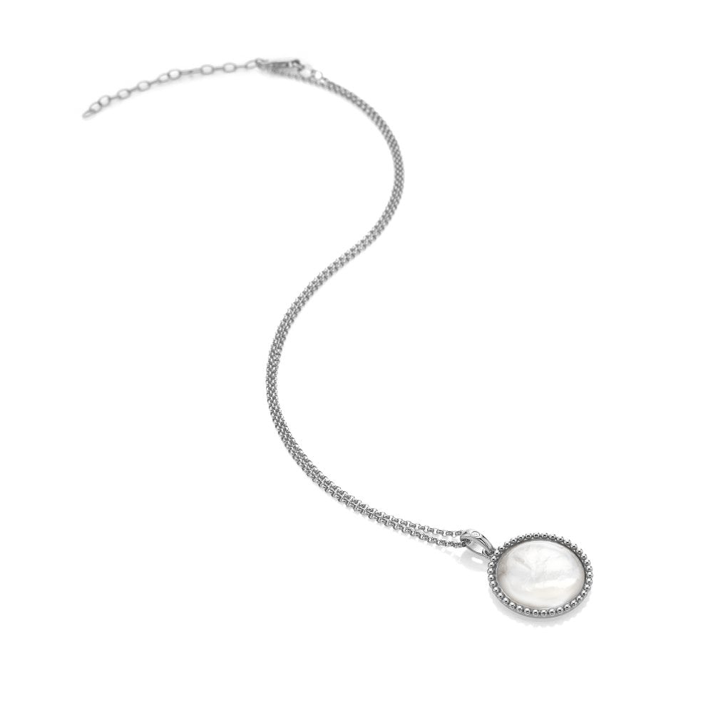 Hot Diamonds Sterling Silver Mother Of Pearl Circle Necklace