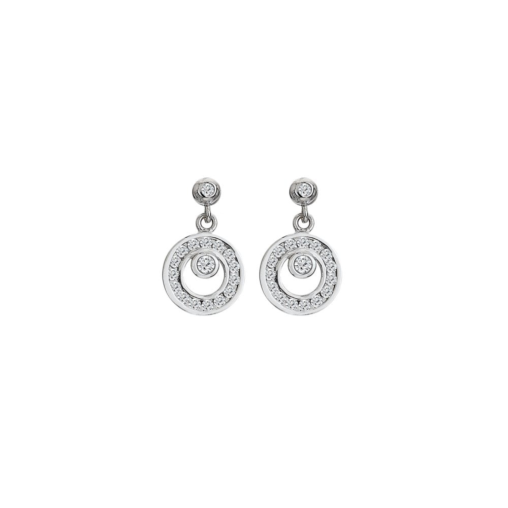 Hot Diamonds Sterling Silver White Topaz Orbit Earrings
