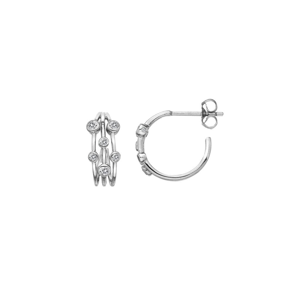 Hot Diamonds Tender Sterling Silver White Topaz Statement Earrings - TITLE Silver