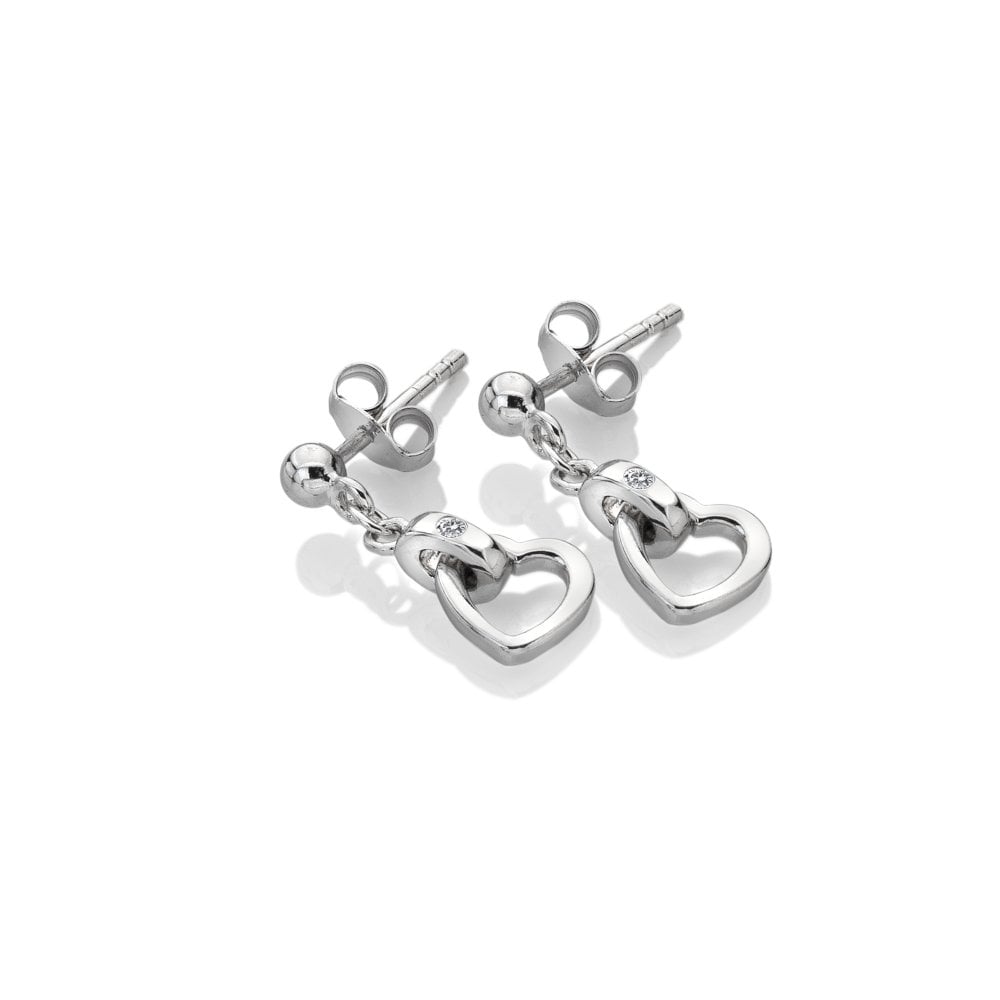 Hot Diamonds Trio Heart Sterling Silver Drop Earrings - Silver