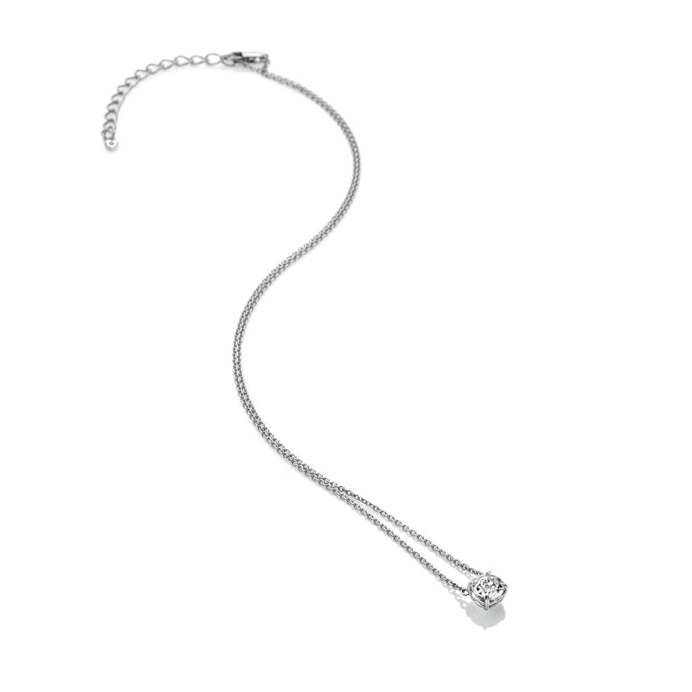 Hot Diamonds Tender Sterling Silver White Topaz Solitaire Necklace